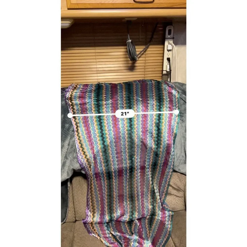 Chevron Knit Multicolored Long Scarf 21 Inch